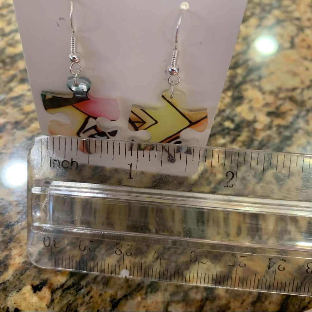 Handmade puzzle earrings - Picture 9 of 11